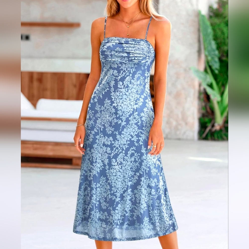 Elegant Silver Floral Dress